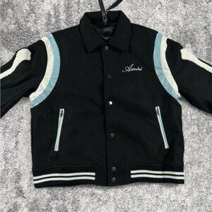 NWT Amiri Bones Varsity Jacket Black Mens Size Large